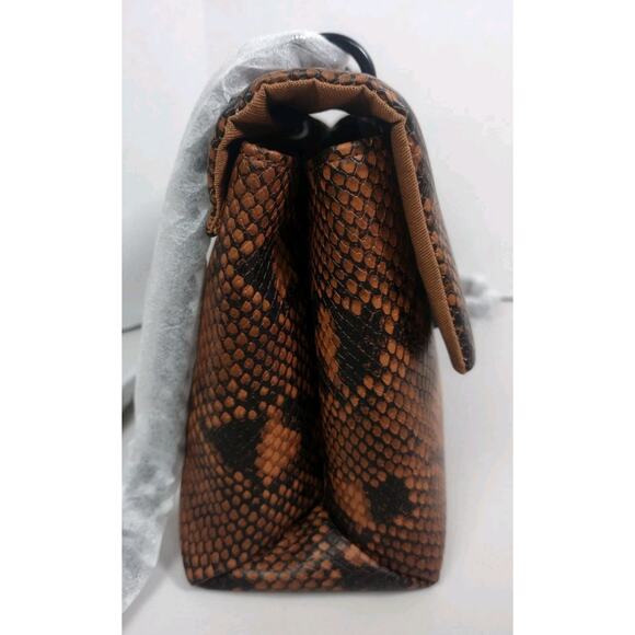 Nicole Miller Brown & Black Python Look Crossbody Handbag NWTS MSRP $60 - Picture 7 of 11
